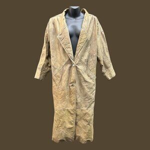 Express leather long trench coat SIZE MEDIUM VINTAGE 1990'S